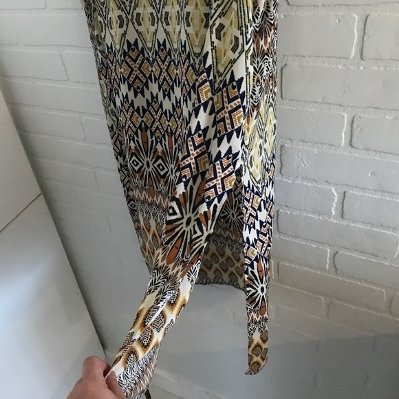 Mini Dress retro art deco print Swing Shift dress flowy Lightweight M - Picture 11 of 15